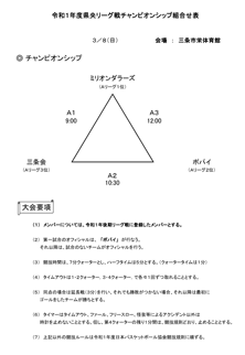 2019年度県央リーグチャンピオンシップおよび入替戦 対戦表
